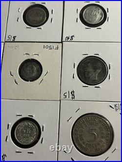 NICE! Mixed World Foreign Silver Coin Lot! Spain 1779 2 Reales, 1800s Coins, +