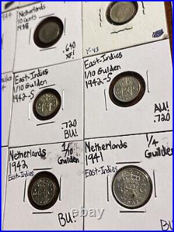 NICE! Netherlands World Foreign Silver Coins Lot Of 15 (1962 Suriname Kingdom)
