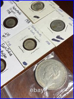 NICE! Netherlands World Foreign Silver Coins Lot Of 15 (1962 Suriname Kingdom)