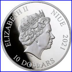 New Niue 2021 5 oz Jurassic Park World Proof 5oz Fine Silber 999 BE Bullion Coin