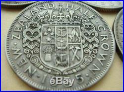 New Zealand 1/2 (Half) Crown 1933-1942 Silver, World Coins, Not Great Britain