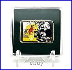 Niue 2007 1$ VINCENT VAN GOGH Sunflowers Starry Night Painters World Silver Coin