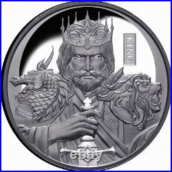 Niue 2023 Chess King Lion Dragon $1 1 Oz Pure Silver Black Proof OGP MINTAGE 999