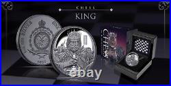 Niue 2023 Chess King Lion Dragon $1 1 Oz Pure Silver Black Proof OGP MINTAGE 999