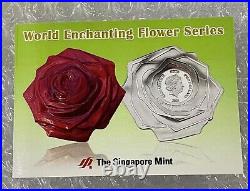 Niue Island 2021 World Famous Flower rose special shape silver coin 1oz