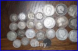 OLD silver world coin mixed lot 11.6 ounces Mexico Canada Australia Germany