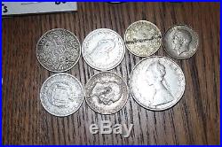 OLD silver world coin mixed lot 11.6 ounces Mexico Canada Australia Germany