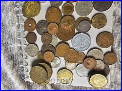 Old Foreign World Coin Lot With Silver See Pics 70 Coins! Canada Hong Kong Peru