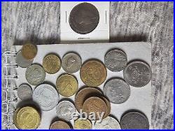 Old Foreign World Coin Lot With Silver See Pics 70 Coins! Canada Hong Kong Peru