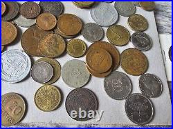 Old Foreign World Coin Lot With Silver See Pics 70 Coins! Canada Hong Kong Peru