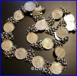 Old World Coin Necklace? 17 Silver Coins 202 Grams or 7.137 Ounces Silver