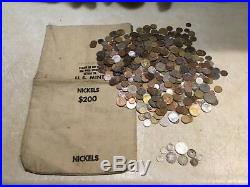 Over 1 Ounce Of Silver 5 Mark & 5 Pounds World Coins & Vintage Us Mint Bank Bag