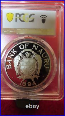 PCGS PR69 Nauru 1994 World Cup Silver $10 FIFA WORLD CUP USA