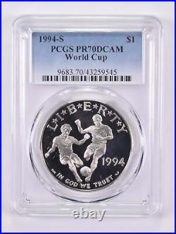 PR70 1994-S DCAM World Cup Commemorative Silver Dollar PCGS