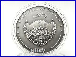 Palau 2010 5$ Treasures of the World SAPPHIRE Silver Coin