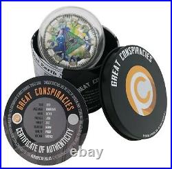 Palau 2021 Great Conspiracies (3.) New World Order $10 silver coin 2 oz