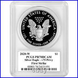Presale 2020-W Proof American Silver Eagle World War II 75th PCGS PR70DCAM FS