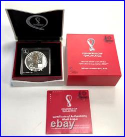 QATAR 2022 FIFA World Cup Victory Silver Proof 5 Riyals Coin Original Box & CoA