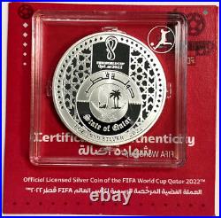 QATAR 2022 FIFA World Cup Victory Silver Proof 5 Riyals Coin Original Box & CoA