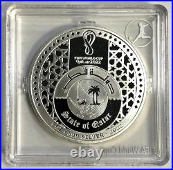 QATAR 2022 FIFA World Cup Victory Silver Proof 5 Riyals Coin Original Box & CoA