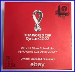 QATAR 2022 FIFA World Cup Victory Silver Proof 5 Riyals Coin Original Box & CoA