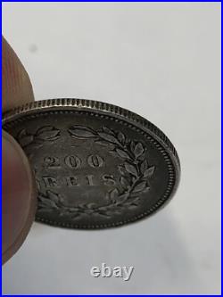 RARE 1903 200 Reis Portugal Carlos I SCARCE 200,000.917 Silver World Coin
