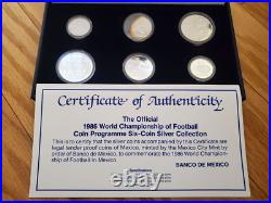 RARE 1986 MEXICO World Cup Football Soccer 0.925 Silver Proof Set of 6 Coins RARE 1986 MEXICO World Cup Football Soccer 0.925 Silver Proof Set of 6 Coins