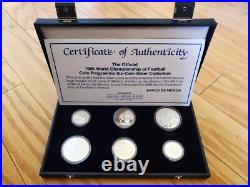RARE 1986 MEXICO World Cup Football Soccer 0.925 Silver Proof Set of 6 Coins RARE 1986 MEXICO World Cup Football Soccer 0.925 Silver Proof Set of 6 Coins
