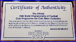 RARE 1986 MEXICO World Cup Football Soccer 0.925 Silver Proof Set of 6 Coins RARE 1986 MEXICO World Cup Football Soccer 0.925 Silver Proof Set of 6 Coins