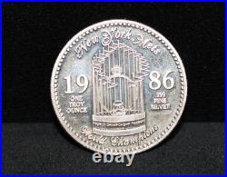 RARE 1986 NY Mets World Champs 1 oz. 999 Fine Silver Coin