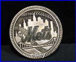 RARE 1986 NY Mets World Champs 1 oz. 999 Fine Silver Coin