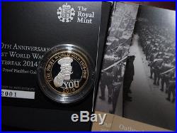 RARE 2014 RM 100 Anni of First World War Outbreak PIEDFORT Silver Proof £2 Coin