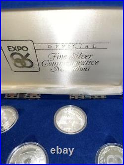 RARE VTG Expo 86 Vancouver BC World's Fair. 999 Silver 4 Coins in Box