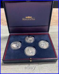 Rare France 1998 World Cup 10 franc silver set (4 coins) in box Free Shipping