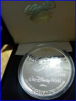 Rare Walt Disney World 25 Magical Years 1971-1996 999 Silver Gold Coin 5 Oz