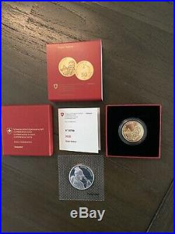 Roger Federer Gold CHF50 and Silver Coin CHF20 Free Shipping Worldwide