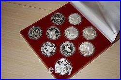 Russia, 3 Rubles, Set 10 coins Protect Our World, 1993-2015, Silver 1 Oz, Proof