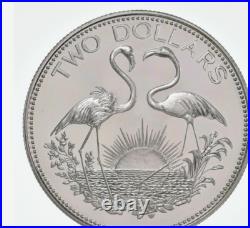 SILVER WORLD Coin 1989 Bahamas Islands 2 Dollars Flamingo rare low mintage SILVER WORLD Coin 1989 Bahamas Islands 2 Dollars Flamingo rare low mintage