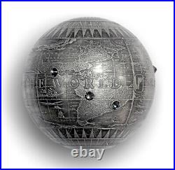 SPHERICAL SEVEN NEW WONDERS OF THE WORLD 2015 NIUE $7 SILVER 7oz ANTIQUE COIN
