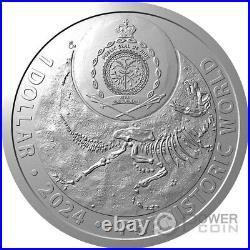 STEGOSAURUS Prehistoric World 1 Oz Silver Coin 1$ Niue 2024