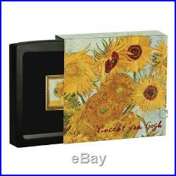 SUNFLOWERS silver coin Vincent Van Gogh Treasures of World Painting Niue 2019