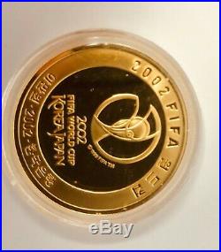 Set of 3 Gold and Silver coins FIFA World Cup Soccer Football Box Korea Japan