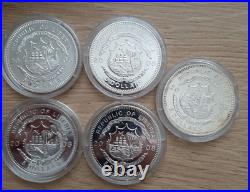 Set of 5 coins Tanks of World War II silver proof coin 2008 5000 in WORD
