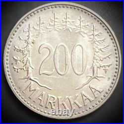 Silver 200 Markkaa 1959 Finland Uncirculated World Coin