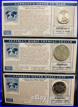 Silver Coins of the World (15) Pc Foreign Silver Coin Set in Album Limited Ed