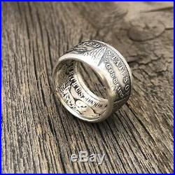 Silver Morgan Dollar Coin Ring Size 9 US Silver. 900. Worldwide free shipping