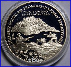 Silver coin POLISH SOLDIERS in II world war fronts MONTE CASSINO