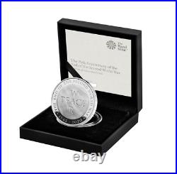 Simply Coins 2020 SILVER PROOF END OF THE SECOND WORLD WAR 5 POUND BOX COA