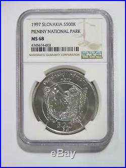 Slovakia 1997 500 Korun National Park Silver Butterfly World Coin Ngc Ms 68