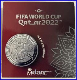 Spain 10 Euro 2021 PROOF FIFA World Cup Qatar 2022 silver in the box